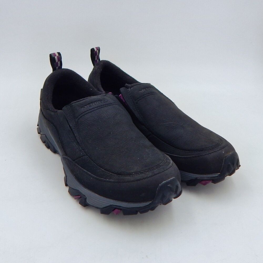 Merrell Leather Waterproof Vibram Artic Grip Shoes Womens 11 Black J15752 Loafer
